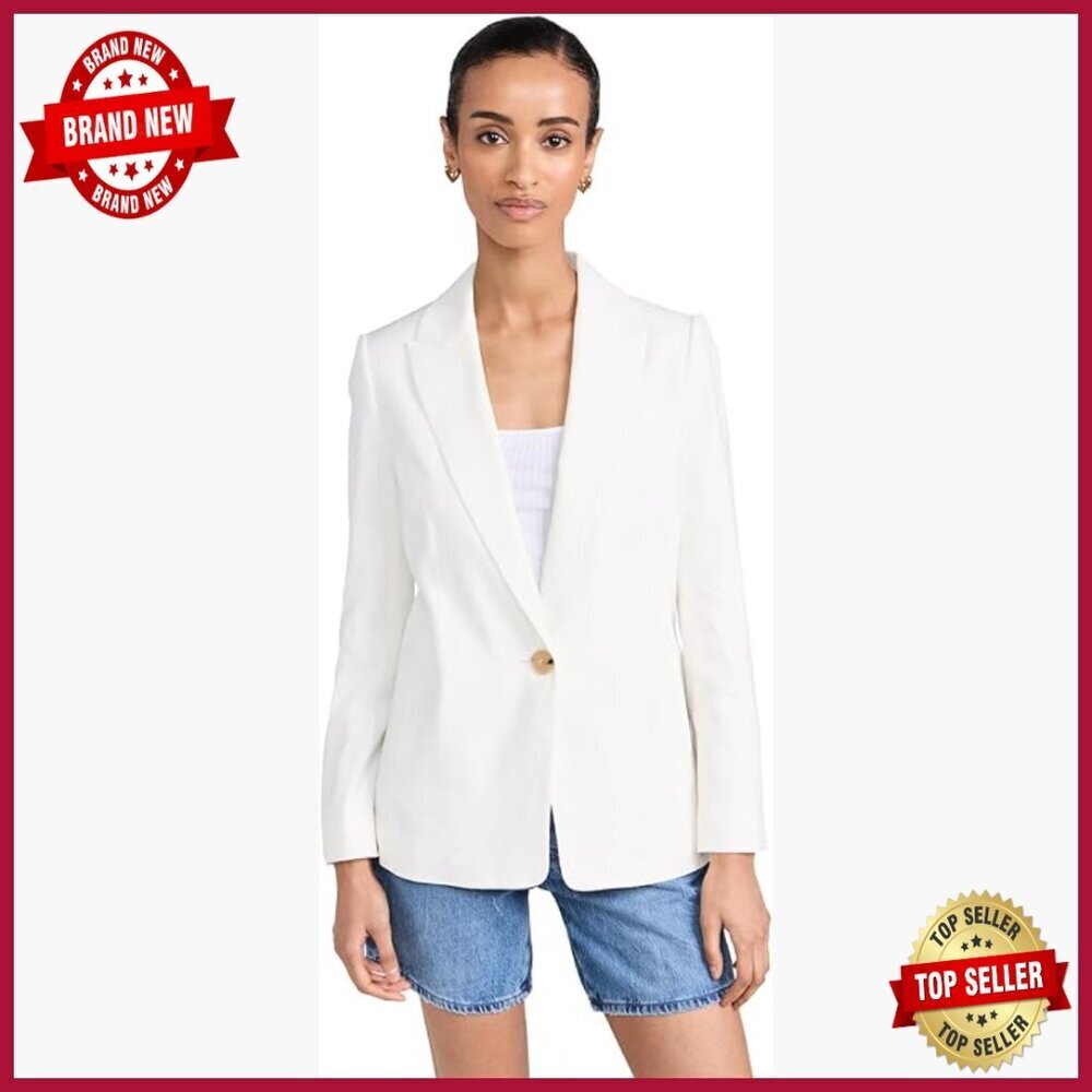 Single Breasted Blazer with Peak Lapel, Size 2, Professional Style